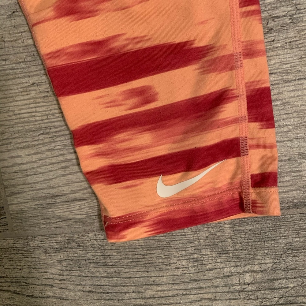 Girls Nike Pro Capri Leggings Orange & Pink Large - Picture 6 of 7